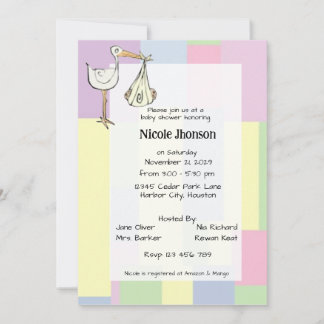Funky Cubism StarkDelivery Handwritten Baby Shower Invitation
