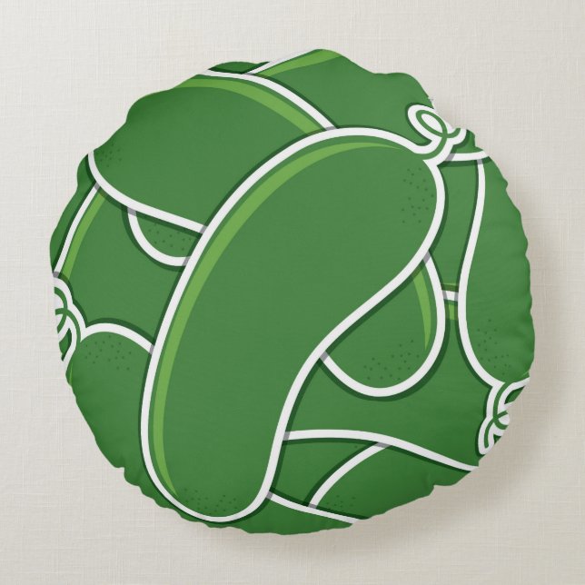 Funky cucumber round cushion (Back)