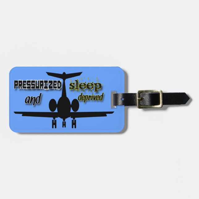Funky Customisable Aeroplane Luggage Identity Tag (Front Horizontal)