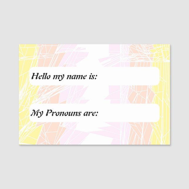 Funky Customisable Pangender Pride Flag   Name Tag (Front)