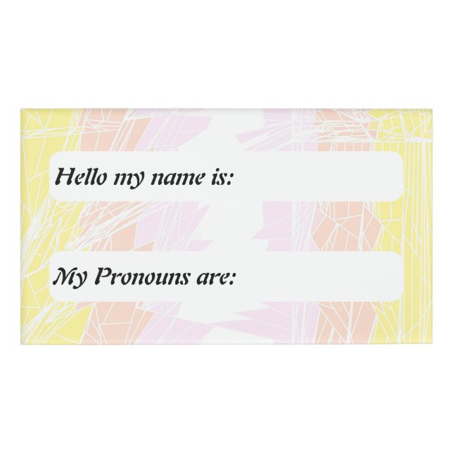 Funky Customisable Pangender Pride Flag   Name Tag (Front)