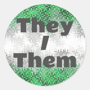 Funky Customisable Pronoun Grayromantic Pride Flag Classic Round Sticker