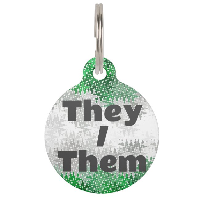 Funky Customisable Pronoun Grayromantic Pride Flag Pet Tag (Front)