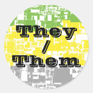 Funky Customisable Pronoun Lithromantic Pride Flag Classic Round Sticker