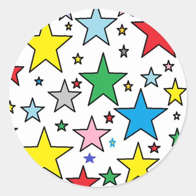 Funky Cute Bright Stars Sticker (Front)