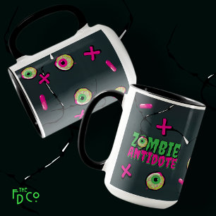 Funky Cute Funny Ghoulish Zombie Antidote Pun  Mug