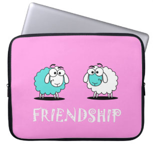 Funky Cute Sheep Friendship Laptop Sleeve