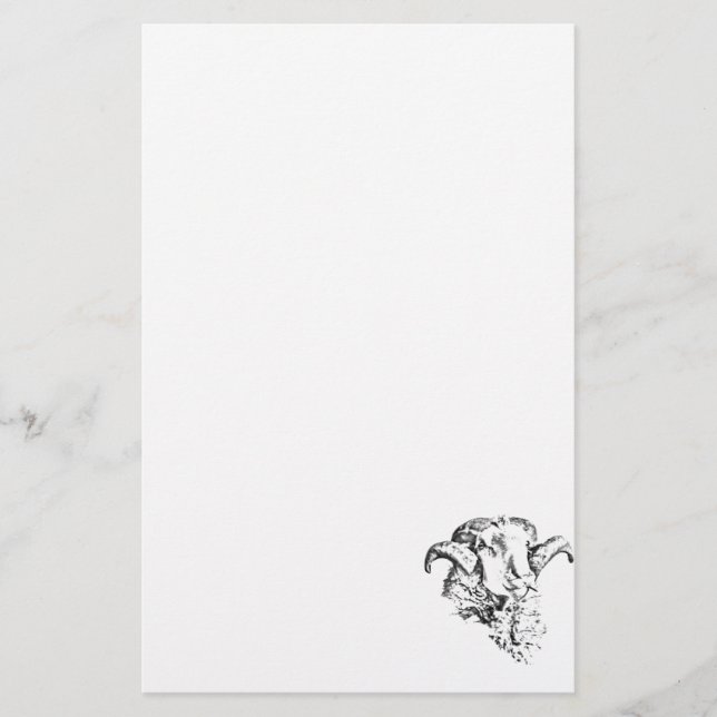 Funky Cute Sheep Ram Stationery (Front)
