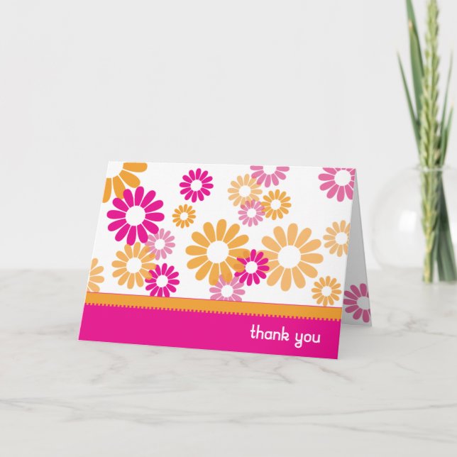 Funky Daisies Thank You Card (Front)
