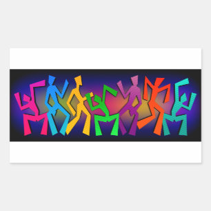 Funky Dancers Rectangular Sticker