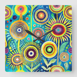 Funky Dandelions Wall Clock