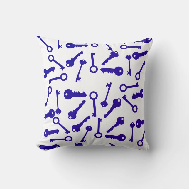 Funky Different Key Shapes Pattern Cushion Pillow (Front)