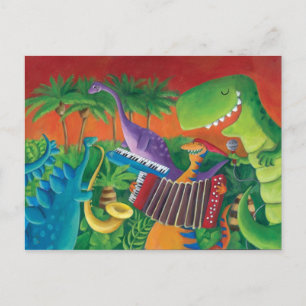 Funky Dinosaur Band Postcard