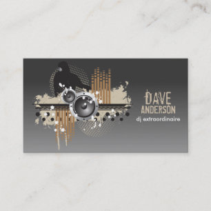 Funky Disc Jockey (DJ) Grunge Business Card