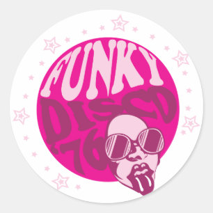 Funky Disco Classic Round Sticker