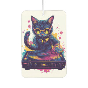 Funky DJ Cat � Retro Disco Kitty Party Car Air Freshener