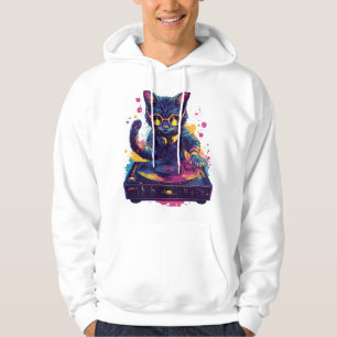 Funky DJ Cat � Retro Disco Kitty Party Hoodie