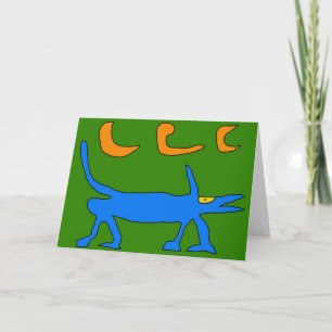 Funky Dog and Three Moons Greeting Card! Card