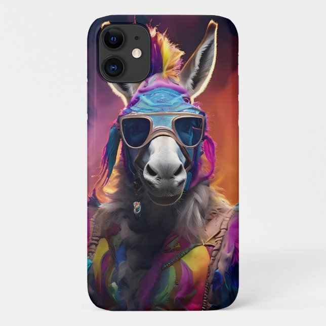 Funky Donkey Blue Glasses  Case-Mate iPhone Case (Back)