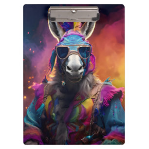 Funky Donkey Blue Glasses Clipboard