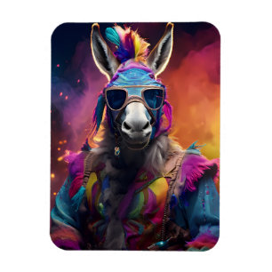 Funky Donkey Blue Glasses Magnet