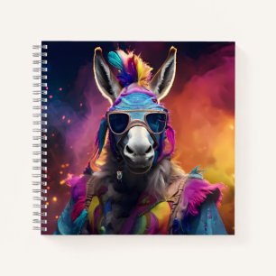 Funky Donkey Blue Glasses Notebook