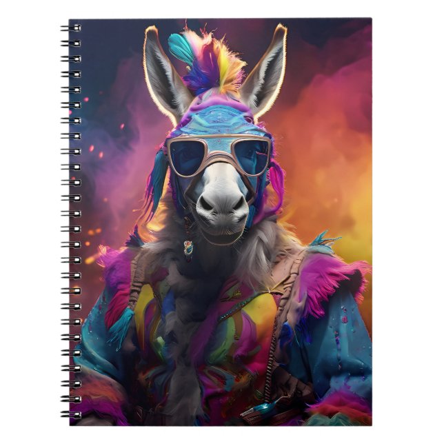 Funky Donkey Blue Glasses  Notebook (Front)