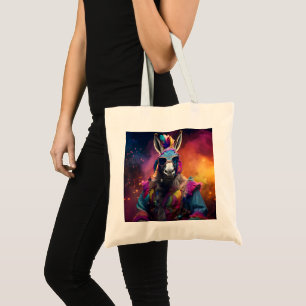 Funky Donkey Blue Glasses Tote Bag