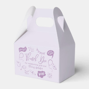 Funky Doodle Graduation Party Purple Favour Box