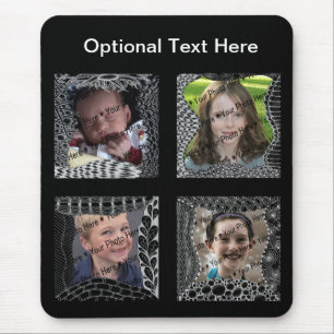 Funky Doodle Picture Frame Collage Mouse Mat