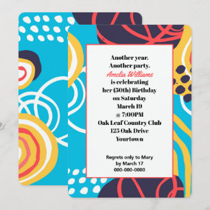 Funky Doodles Birthday Party Invitation