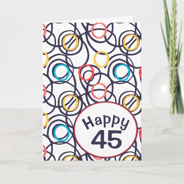 Funky Doodles for 45th Birthday  Card (Front)