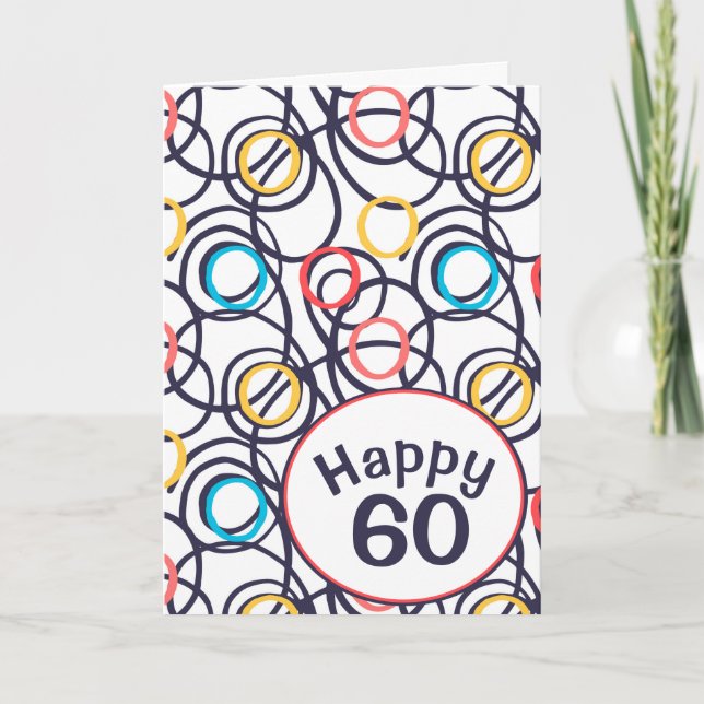 Funky Doodles for 60th Birthday  Card (Front)