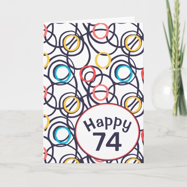 Funky Doodles for 74th Birthday Card (Front)