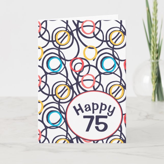 Funky Doodles for 75th Birthday Card (Front)