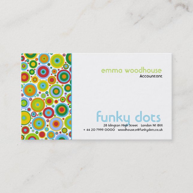 Funky Dots Business Card (Front)