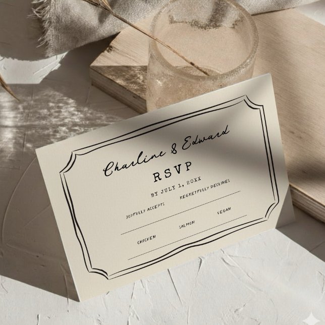 Funky Drawing Handwri Wedding Website | RSVP QR  Enclosure Card (Creator Uploaded)