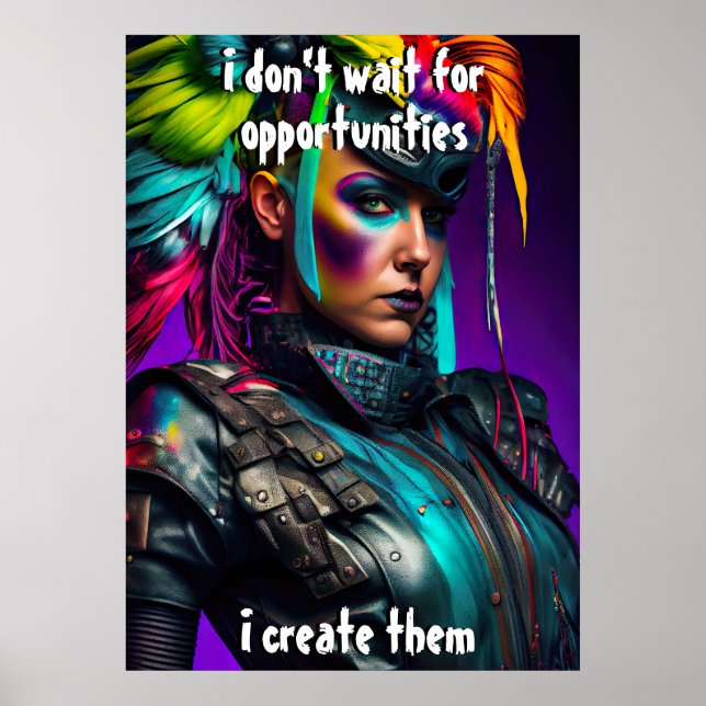 Funky Dreams - Girl Boss Dark Feminine Art Poster (Front)