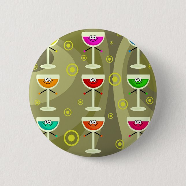Funky Drinks 6 Cm Round Badge (Front)