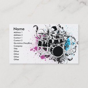 funky drummer vector design business card