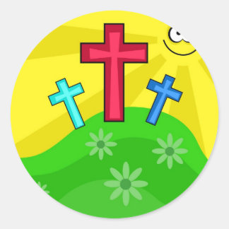Funky Easter Classic Round Sticker