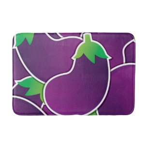 Funky eggplant bath mat