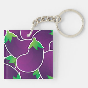 Funky eggplant key ring