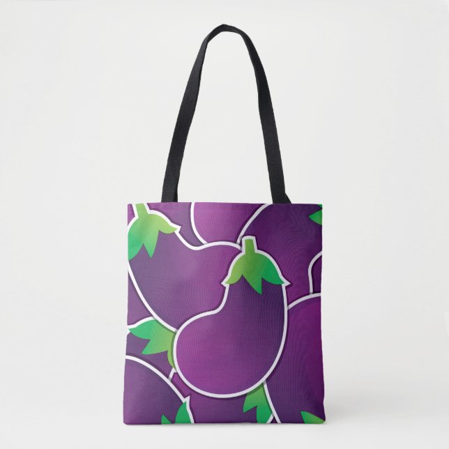 Funky eggplant tote bag (Front)