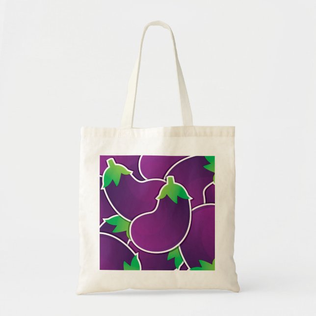 Funky eggplant tote bag (Front)