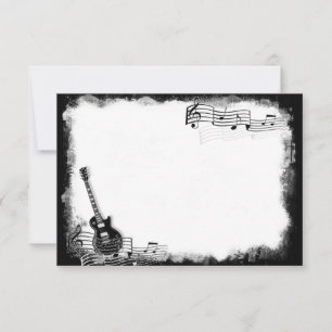 Funky Electric Guitar Flat Thank You Note Card
