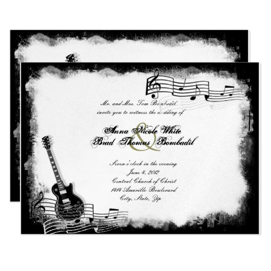 Funky Electric Guitar Music Wedding Invitation