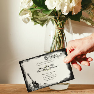 Funky Electric Guitar Music Wedding Invitation
