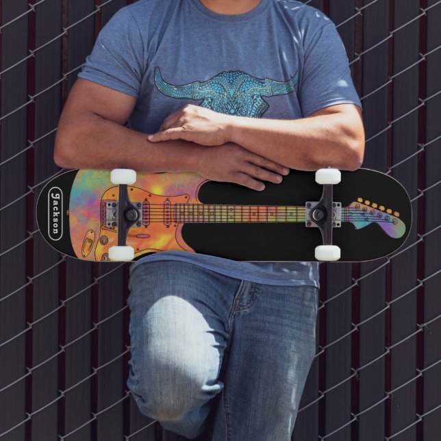 Funky Electric Guitar Name Skateboard (Outdoor 3)