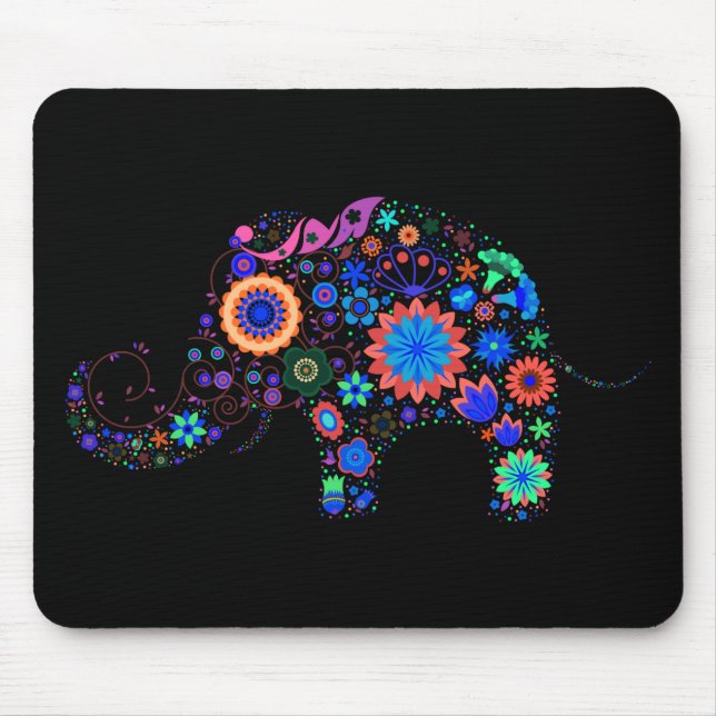 Funky Elephant Mouse Mat (Front)